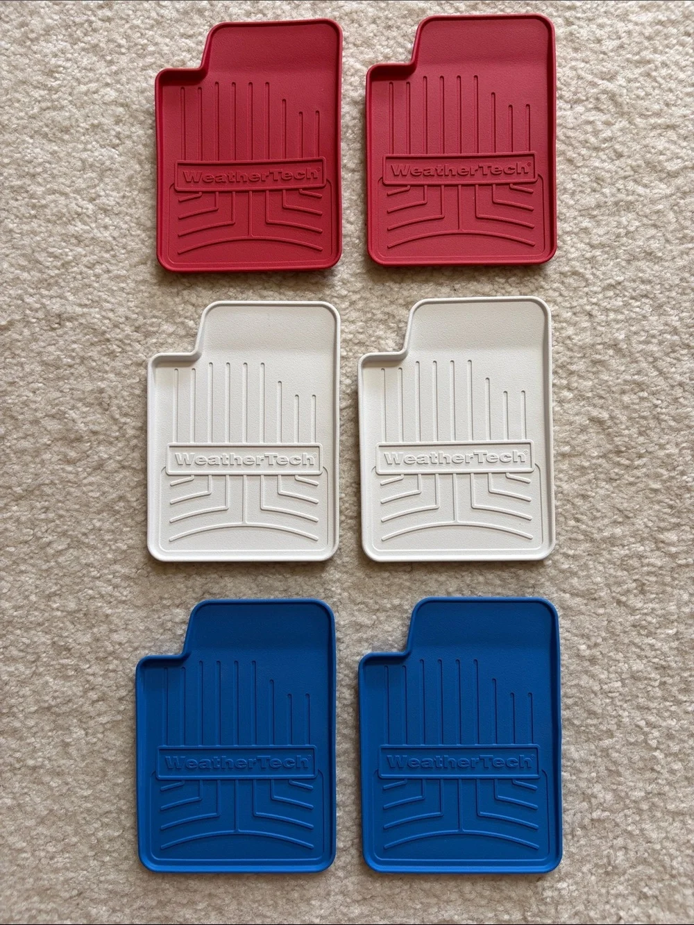 Coasters - WeatherTech FloorLiners - Red, White, Blue (Set of 6)